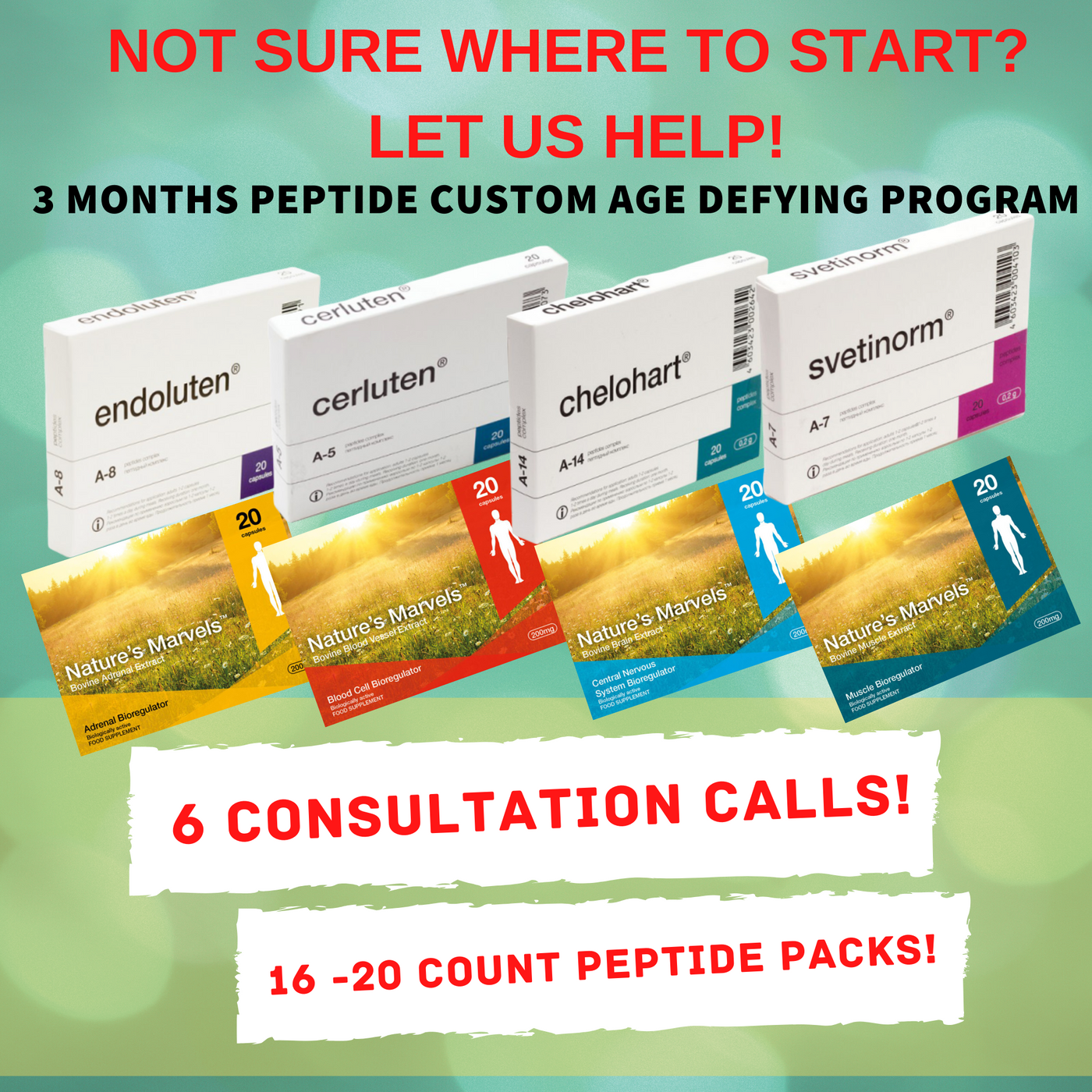 3 Month Peptide Custom Age Defying Program (16 Peptides and 4 Consultation Calls)